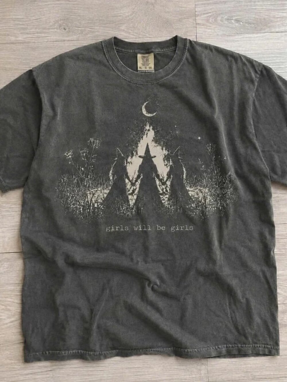 Comfort Colors Unisex Girls Will Be Girls Witch Graphic T-Shirt - Pepper